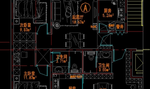 File thiết kế Bản cad chi tiết kiến trúc mặt bằng căn hộ chung cư